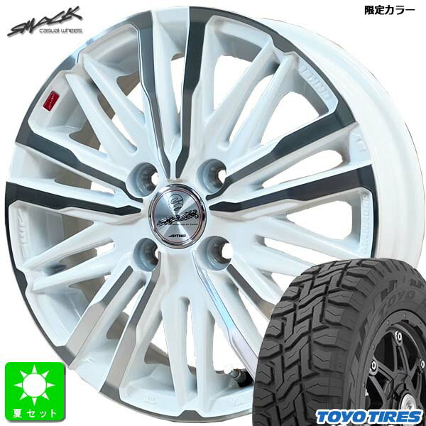 155/65R14トーヨー TOYO オープンカントリー R/T新品 サマータイヤ ホイール4本セットスマック クレスト SMACK CREST 14インチ 4.5J 4H100ホワイトポリッシュ組込み済 バランス調整済 taiya