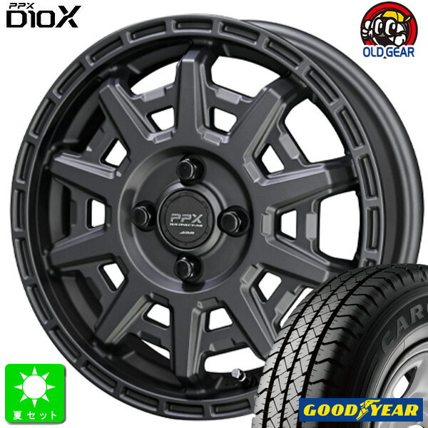 145/80R12 80/78(145R12 6PR)グッドイヤー カーゴプロ GOODYEAR CARGO PRO新品 サマータイヤ ホイール4本セット共豊 PPX D10X12インチ 3.50B 4H100マットダークガンメタリック組込み済 バランス調整済 taiya