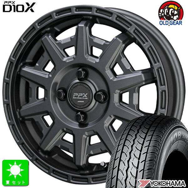 145/80R12 80/78(145R12 6PR)ヨコハマ JOB RY52新品 サマータイヤ ホイール4本セット共豊 PPX D10X12インチ 3.50B 4H100マットダークガンメタリック組込み済 バランス調整済 taiya