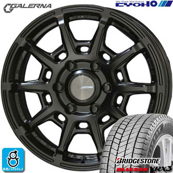 【2023〜2024年製】215/65R16 98Q ブリヂストン ブリザック VRX3新品 スタッドレスタイヤ ホイール4本セットKYOHO ガレルナ レフィーノ16インチ 6.5J 6H139.7マットブラック組込み済 バランス調整済