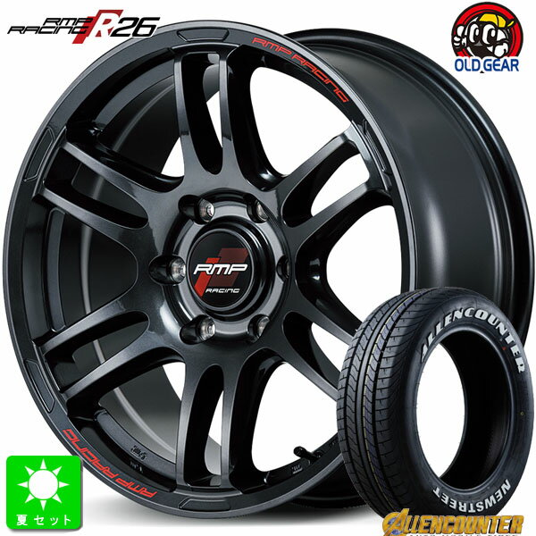 225/50R18C 107/105Tオーレンカウンター Newストリート OG-20 ホワイトレター新品 サマータイヤ ホイール4本セットRMPレーシング R26 18インチ 8.0J 6H139.7クリスタルブラック組込み済 バランス調整済 taiya