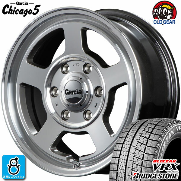 【2022年製】215/65R16 98Sブリヂストン ブリザック VRX新品 スタッドレスタイヤ ホイール4本セットシカゴ5 Chicago 516インチ 6.5J 6H139.7メタリックグレーポリッシュ組込み済 バランス調整済