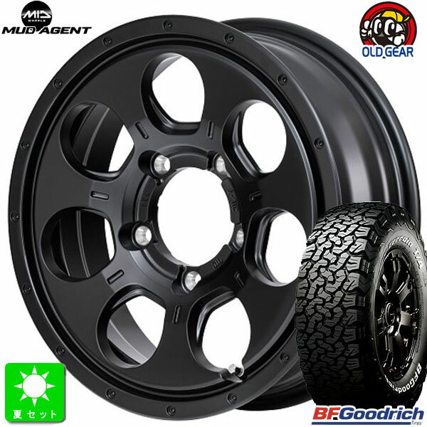 LT225/75R16 115/112SBF Goodrich All-Terrain T/A KO2 ホワイトレター新品 サマータイヤ ホイール4本セットロードマックス マッドエージェント16インチ 5.5J 5H139.7グロスブラック組込み済 バランス調整済 taiya