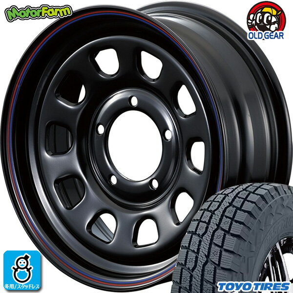 【2024年製】185/85R16 105/103N LTトーヨー オブザーブ W/T-RTOYO OBSERVE W/T-R新品 スタッドレスタイヤ ホイール4本セットモーターファーム FARM デイトナ16インチ 5.5J 5H139.7ブラック レッド＆ブルーライン組込み済 バランス調整済