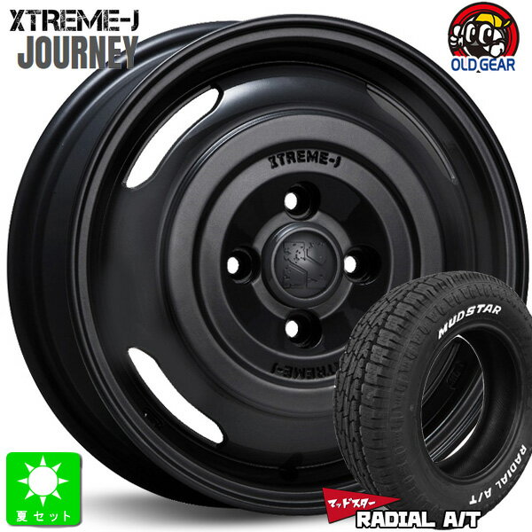 165/65R14マッドスター ラジアル A/TMUDSTAR RADIAL A/T ホワイトレター新品 サマータイヤ ホイール4本セットMLJ XTREME-J JOURNEY ジャーニー14インチ 4.5J 4H100サテンブラック組込み済 バランス調整済 taiya