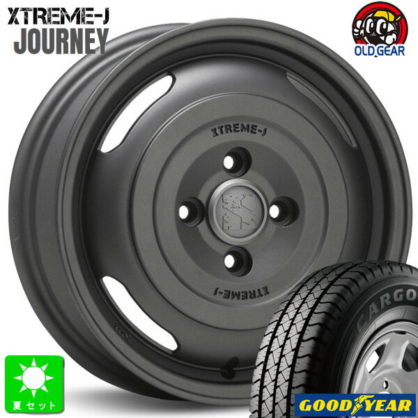 145/80R12 80/78(145R12 6PR)グッドイヤー カーゴプロ GOODYEAR CARGO PRO新品 サマータイヤ ホイール4本セットMLJ XTREME-J JOURNEY ジャーニー12インチ 4.00B 4H100ガンブラック組込み済 バランス調整済 taiya