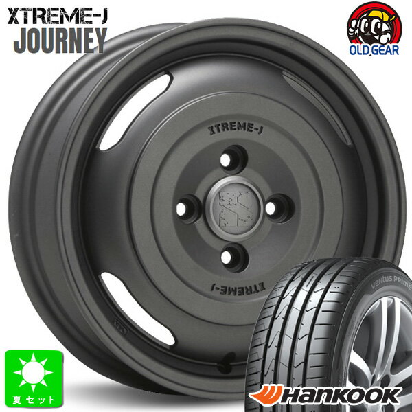 165/55R14 72Vハンコック ヴェンタス プライム3 K125新品 サマータイヤ ホイール4本セットMLJ XTREME-J JOURNEY ジャーニー14インチ 4.5J 4H100ガンブラック組込み済 バランス調整済 taiya