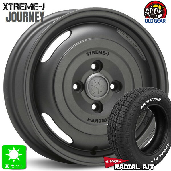 165/65R14マッドスター ラジアル A/TMUDSTAR RADIAL A/T ホワイトレター新品 サマータイヤ ホイール4本セットMLJ XTREME-J JOURNEY ジャーニー14インチ 4.5J 4H100ガンブラック組込み済 バランス調整済 taiya