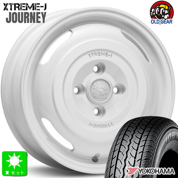 145/80R12 80/78(145R12 6PR)ヨコハマ JOB RY52新品 サマータイヤ ホイール4本セットMLJ XTRME-J JOURNEY ジャーニー12インチ 4H100グロスホワイト組込み済 バランス調整済 taiya