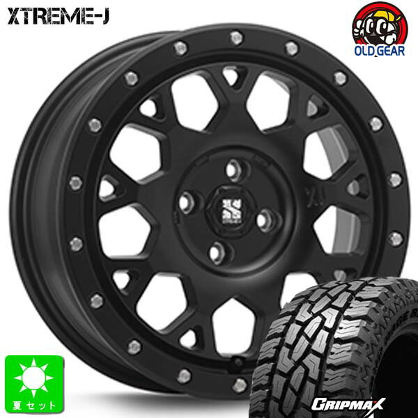 155/65R14グリップマックス MudRage R/T MAX新品 サマータイヤ ホイール4本セットMLJ XTREME-J エクストリームJ XJ04 14インチ 4.5J 4H100サテンブラック組込み済 バランス調整済 taiya