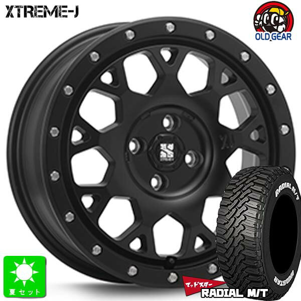 165/65R14マッドスター ラジアル M/TMUDSTAR RADIAL M/T ホワイトレター新品 サマータイヤ ホイール4本セットMLJ XTREME-J エクストリームJ XJ04 14インチ 4.5J 4H100サテンブラック組込み済 バランス調整済 taiya