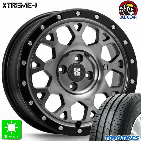 165/55R14 72Vトーヨー TOYO ナノエナジー3新品 サマータイヤ ホイール4本セットMLJ XTREME-J エクストリームJ XJ04 14インチ 4.5J 4H100GBK/SC組込み済 バランス調整済 taiya