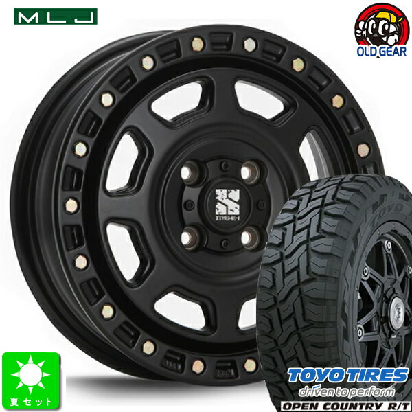 145/80R12 80/78(145R12 6PR)トーヨー オープンカントリー R/T新品 サマータイヤ ホイール4本セットMLJ XTREME-J XJ0712インチ 4.0J 4H100サテンブラック組込み済 バランス調整済