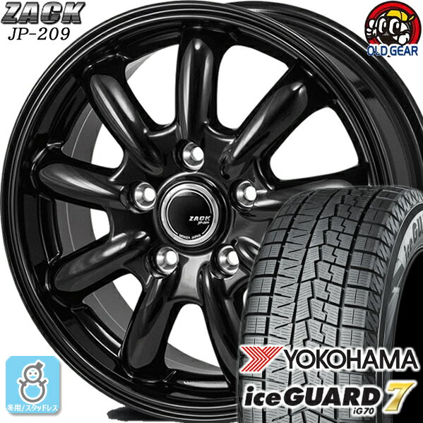 215/60R16 ヨコハマ アイスガード7 ig70 スタッドレスタイヤホイール 新品 4本セット ジャパン三陽 ザック JP-209 グロスブラック 16インチ 5H114.3 組込みバランス調整済み taiya