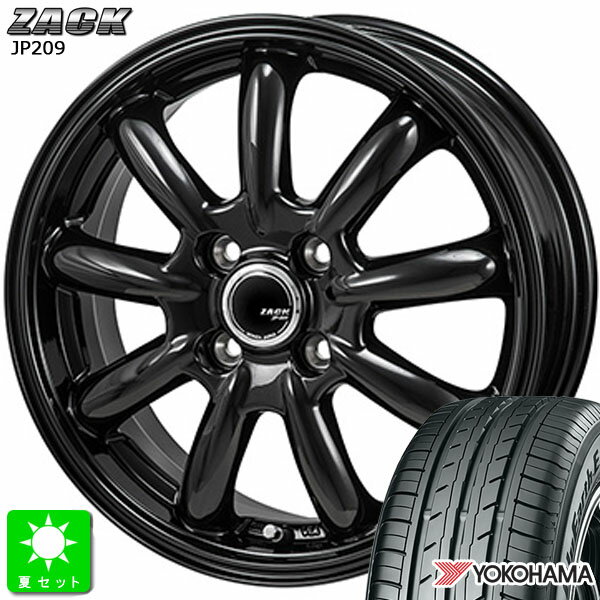 165/60R14ヨコハマ ブルーアースES ES32新品 サマータイヤ ホイール4本セットザック ZACK JP209 14インチ 4.5J 4H100グロスブラック組込み済 バランス調整済 taiya