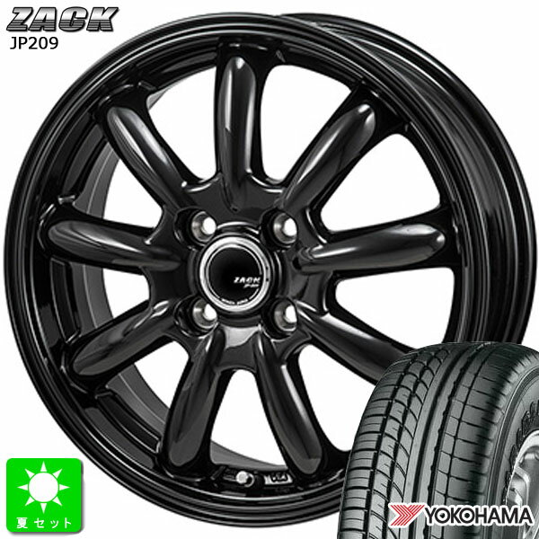 165/55R14C 95/93Nヨコハマ パラダ PARADA PA03新品 サマータイヤ ホイール4本セットザック ZACK JP209 14インチ 4.5J 4H100グロスブラック組込み済 バランス調整済 taiya