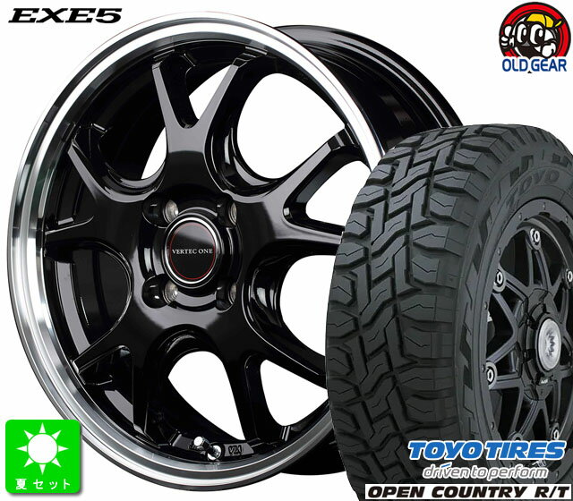 175/60R16トーヨー オープンカントリー R/T新品 サマータイヤホイール 4本セットヴァーテックワン EXE516インチ 6.0J 4H100グロッシーブラック/リムポリッシュ taiya