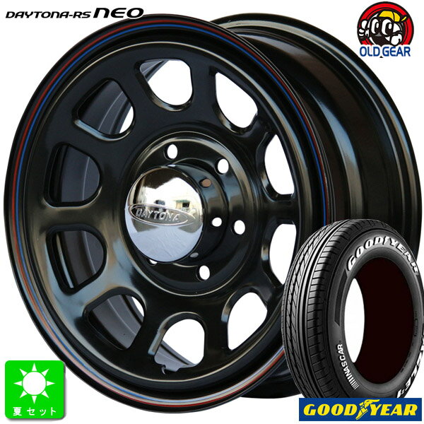 215/65R16C 109/107グッドイヤー ナスカーホワイトレター新品 サマータイヤ ホイール4本セットRoadstar デイトナ RS Neo16インチ 6.5J 6H139.7ブラック組込み済 バランス調整済 taiya