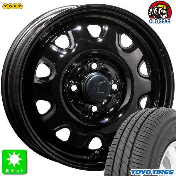 155/55R14トーヨー TOYO SD-k7新品 サマータイヤ ホイール4本セットトピー TOPY M73 鉄 スチール 14インチ 4.5J 4H100ブラック組込み済 バランス調整済 taiya