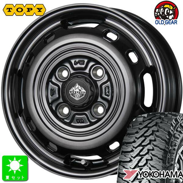 145/80R12 80/78(145R12 6PR)ヨコハマ ジオランダー M/T G003新品 サマータイヤ ホイール4本セットトピー ランドフット TOPY LANDFOOT XFG12インチ 3.50B 4H100SC/P組込み済 バランス調整済 taiya