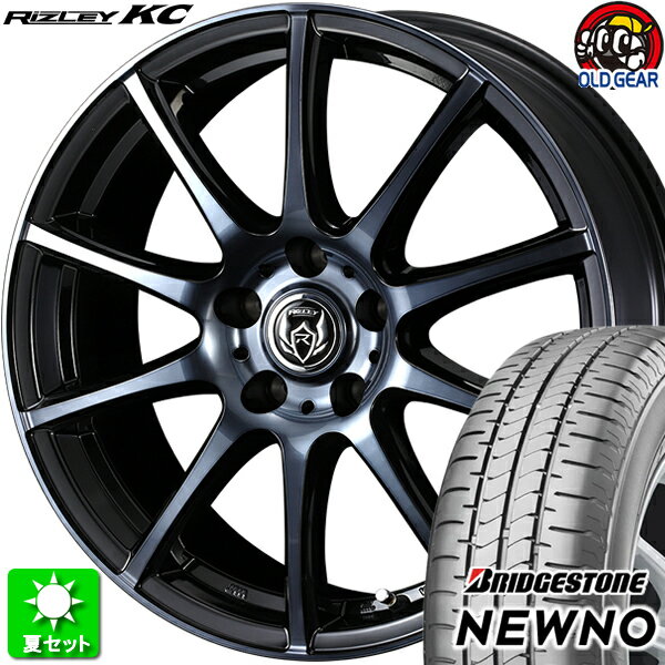 205/65R15 ブリヂストン ニューノ 新品サマータイヤ ホイール 4本セット ウェッズ ライツレー KC ブラックポリッシュBC 15インチ 5H114.3 組込み済 バランス調整済 taiya