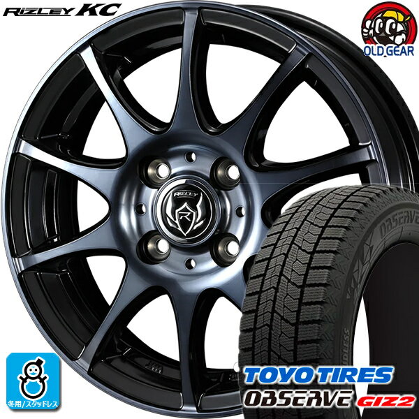 165/65R14 トーヨータイヤ ガリットGIZ2 ギズ2 スタッドレスタイヤホイール 新品 4本セット ウェッズ ライツレー KC ブラックポリッシュBC 14インチ 4H100 組込みバランス調整済み taiya