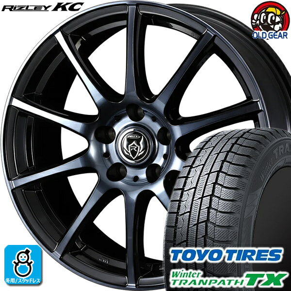 215/65R15 トーヨータイヤ ウィンタートランパスTX スタッドレスタイヤホイール 新品 4本セット ウェッズ ライツレー KC ブラックポリッシュBC 15インチ 5H114.3 組込みバランス調整済み taiya