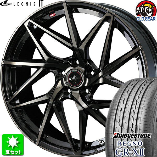 215/65R15 ブリヂストン レグノ GR-X2 新品サマータイヤ ホイール 4本セット ウェッズ レオニス IT PBMC/TI (パールブラックミラーカット/チタントップ) 15インチ 5H114.3 組込み済 バランス調整済 taiya