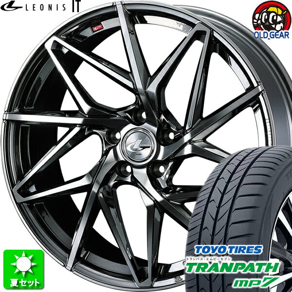 235/50R18 トーヨータイヤ トランパス MP7 新品サマータイヤ ホイール 4本セット ウェッズ レオニス IT BMCMC (ブラックメタルコート/ミラーカット) 18インチ 5H114.3 組込み済 バランス調整済 taiya