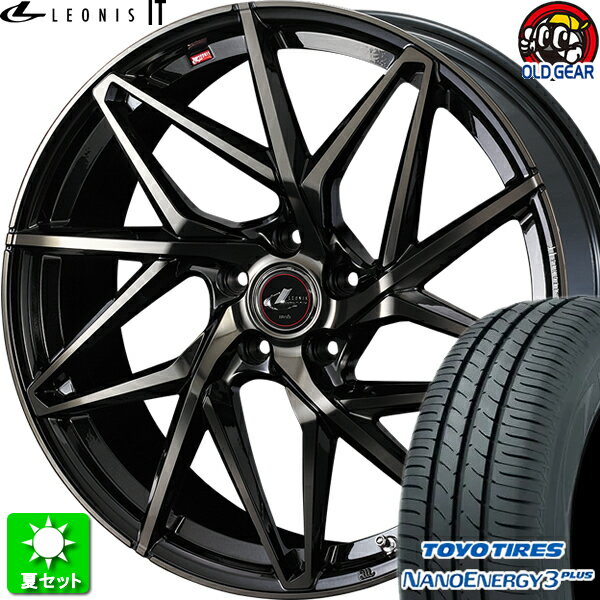 215/35R18 ナノエナジー 3 プラス 新品サマータイヤ ホイール 4本セット ウェッズ レオニス IT PBMC/TI (パールブラックミラーカット/チタントップ) 18インチ 5H114.3 組込み済 バランス調整済 taiya