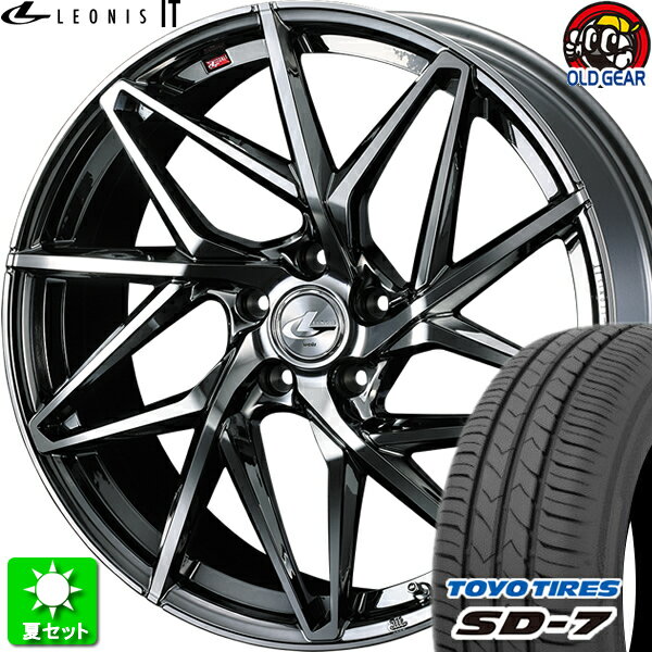 225/40R18 トーヨータイヤ SD-7 新品サマータイヤ ホイール 4本セット ウェッズ レオニス IT BMCMC (ブラックメタルコート/ミラーカット) 18インチ 5H100 組込み済 バランス調整済 taiya
