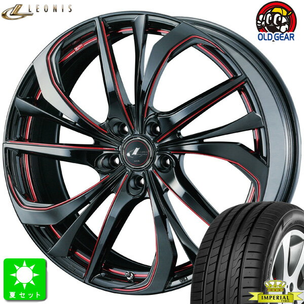 235/50R18 101Y XLインペリアル エコスポーツ 2新品 サマータイヤ ホイール4本セットウェッズ レオニス TEWeds LEONIS TE18インチ 5H114.3BK/SC[RED]組込み済 バランス調整済 taiya