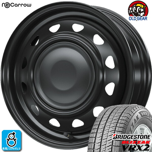 【2023年製】155/65R14 75Qブリヂストン ブリザック VRX2BRIDGESTONE BLIZZAK VRX2新品 スタッドレスタイヤ ホイール4本セットウェッズ Weds ネオキャロ14インチ 4.5J 4H100セミマットブラック組込み済 バランス調整済 taiyaのサムネイル