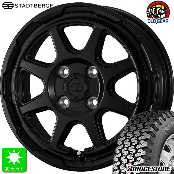 145/80R12 80/78(145R12 6PR)ブリヂストン BRIDGESTONE RD-604V新品 サマータイヤ ホイール4本セットウェッズ スタットベルグ Weds STADTBERGE12インチ 3.50B 4H100セミマットブラック組込み済 バランス調整済 taiya