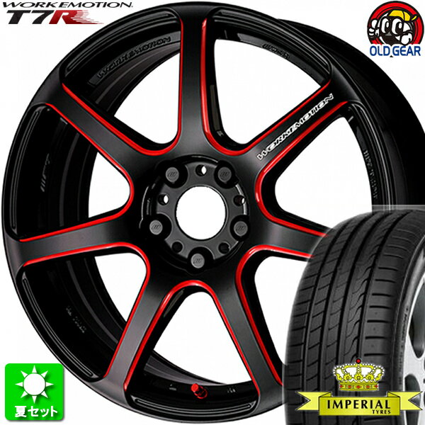 215/40R18 インペリアル エコスポーツ2 新品サマータイヤ ホイール 4本セット ワーク エモーション T7R kurenai (BRM) 18インチ 5H100 組込み済 バランス調整済 taiya