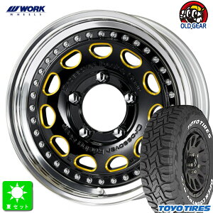 【5本セット】225/70R16トーヨー オープンカントリー R/T ホワイトレター新品 サマータイヤ ホイールWORK CRAG ガルバトレ16インチ 5.5J 5H139.7カラリズムクリア：ブラックシャンファーインペリアルゴールド(BIM)組込み済 バランス調整済 taiya