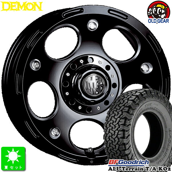 LT225/65R17 107/103SLRD RBBF Goodrich All-Terrain T/A KO2ブラックレター新品 サマータイヤ ホイール4本セットクリムソン MG DEMON17インチ 7.5J 5H114.3ブラックサイドマシニング taiya