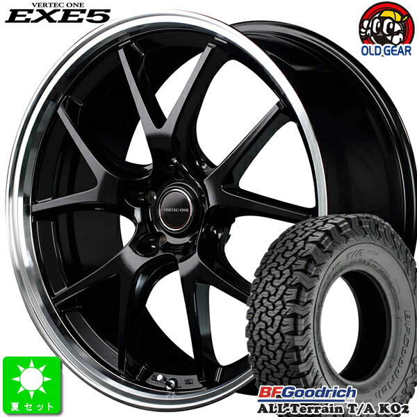 LT225/65R17 107/103SLRD RBBF Goodrich All-Terrain T/A KO2ブラックレター新品 サマータイヤ ホイール4本セットヴァーテックワン EXE517インチ 7.0J 5H114.3グロッシーブラック/リムポリッシュ taiya