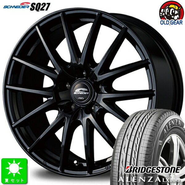 225/65R17ブリヂストン アレンザ LX100新品 サマータイヤ ホイール4本セットシュナイダー SQ2717インチ 7.0J 5H114.3メタリックブラック taiya