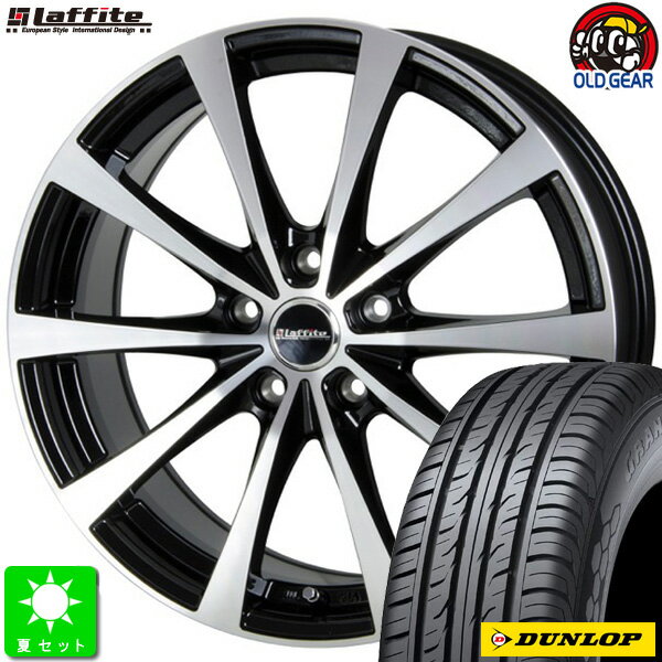 175/80R15ダンロップ グラントレック PT3新品 サマータイヤ ホイール4本セットラフィットLE-0315インチ 6.0J 5H114.3BK/P taiya