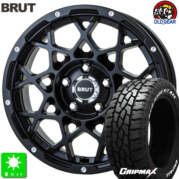 225/65R17GRIPMAX Mud Rage R/T MAXホワイトレター新品 サマータイヤ ホイール4本セットブルート BRUT BR-5517インチ 7.5J 5H114.3ミルドサティンブラック taiya