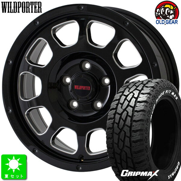 215/70R16GRIPMAX MUD Rage R/T MAXホワイトレター新品 サマータイヤ ホイール4本セットWILDPORTER CROSS TEN16インチ 7.0J 5H114.3ブラックサイドミーリング taiya