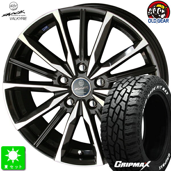 225/65R17GRIPMAX Mud Rage R/T MAXホワイトレター新品 サマータイヤ ホイール4本セットスマック ヴァルキリー17インチ 7.0J 5H114.3サファイアブラック×ポリッシュ taiya