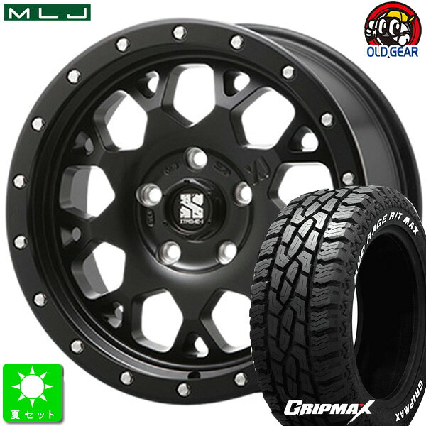 225/65R17GRIPMAX Mud Rage R/T MAXホワイトレター新品 サマータイヤ ホイール4本セットMLJ XTREME-J XJ0417インチ 7.0J 5H114.3サテンブラック taiya