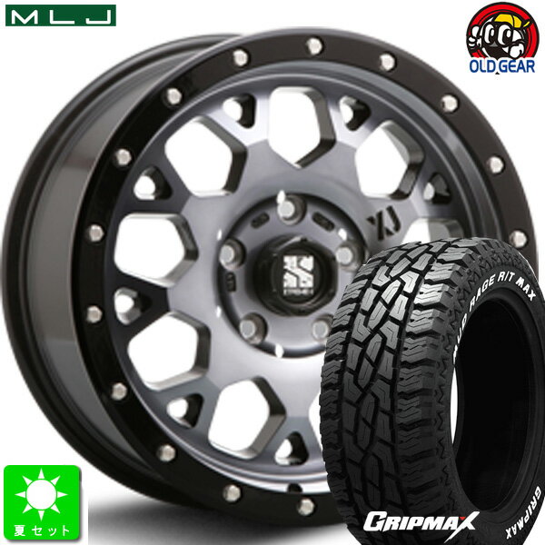 225/65R17GRIPMAX Mud Rage R/T MAXホワイトレター新品 サマータイヤ ホイール4本セットMLJ XTREME-J XJ0417インチ 7.0J 5H114.3グロスブラックマシーンスモーククリア taiya
