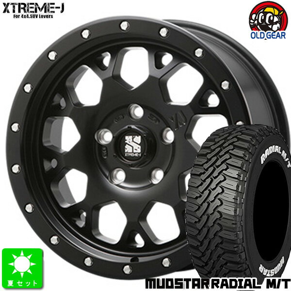 225/65R17マッドスター RADIAL M/Tホワイトレター新品 サマータイヤ ホイール4本セットMLJ XTREME-J XJ0417インチ 7.0J 5H114.3サテンブラック taiya