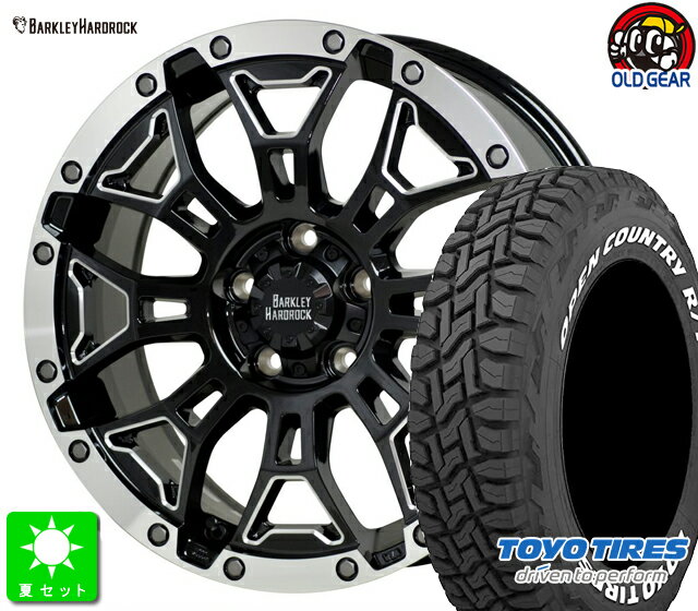 235/70R16トーヨー TOYO オープンカントリー R/Tホワイトレター新品 サマータイヤ ホイール4本セットバークレイ・ハードロック エルバート16インチ 7.0J 5H114.3ブラックサイドマシニング&リムポリッシュ taiya