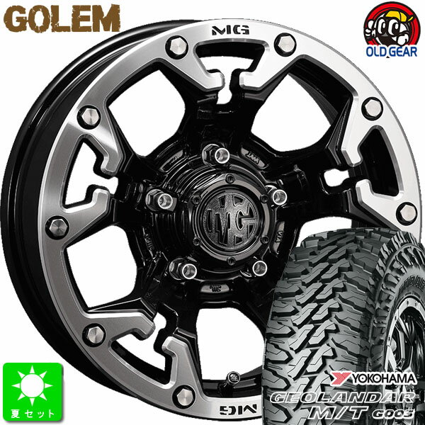 225/65R17ヨコハマ ジオランダー M/T G003新品 サマータイヤ ホイール4本セットクリムソン MG GOLEM17インチ 7.0J 5H114.3ブラックマシニング/LIP taiya