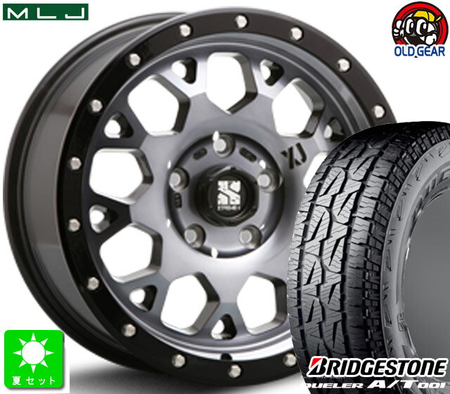 265/70R16ブリヂストン デューラー A/T 001新品 サマータイヤホイール 4本セットMLJ XTREME-J XJ0416インチ 8.0J 6H139.7グロスブラックマシーンスモーククリア taiya