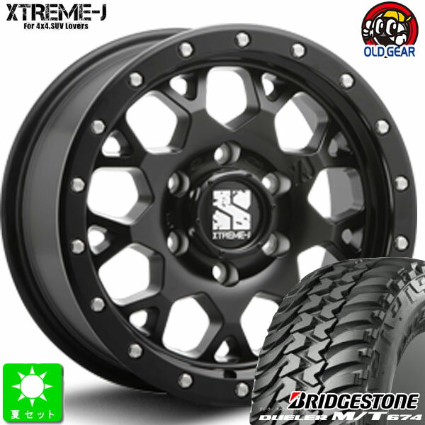 265/75R16 112Q 6PRブリヂストン デューラー M/T 674新品 サマータイヤホイール 4本セットMLJ XTREME-J XJ0416インチ 8.0J 6H139.7サテンブラック taiya